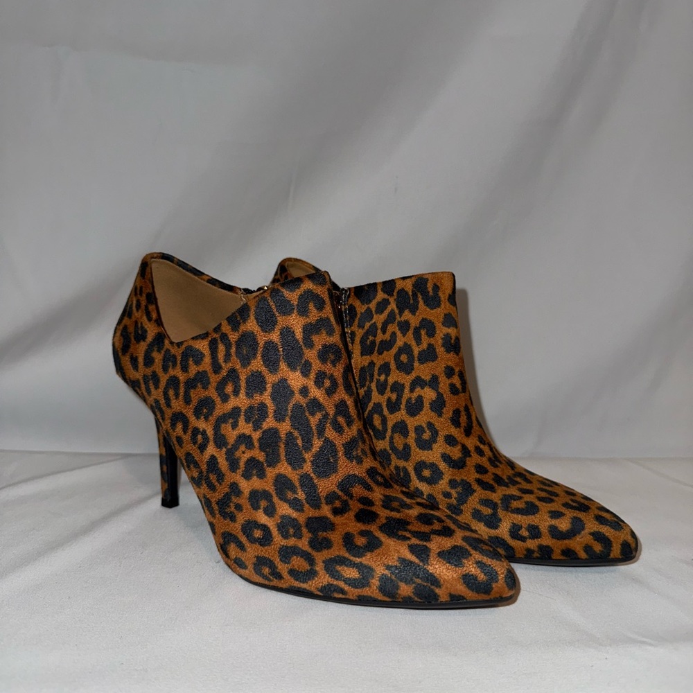 Leopard Print Stiletto Ankle Boots